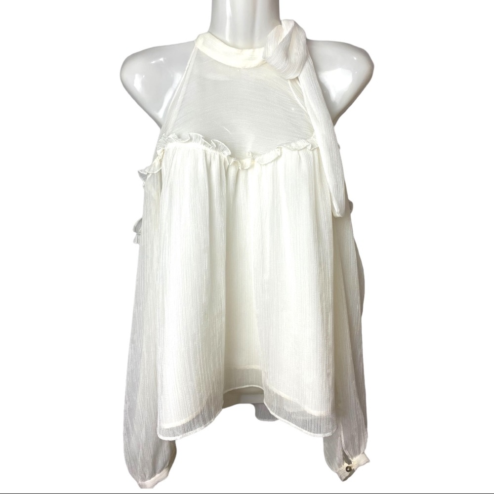 ZARA | Ivory Gauze Blouse | Size XS